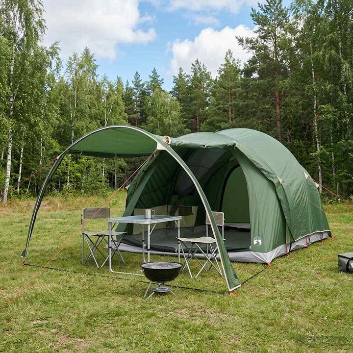 Tunneltelt med tag Grøn 370 x 275 x 210 cm Polyester og Stål