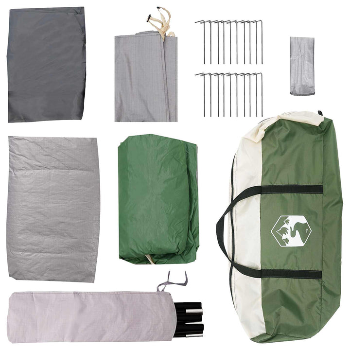 Hyttetelt med tag Grøn 480 x 273 x 205 cm Polyester og Stål