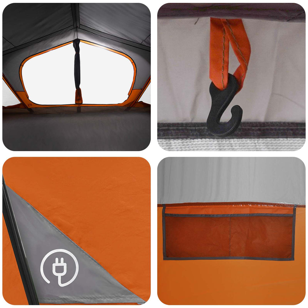 Hyttetelt Grå og orange 480 x 273 x 205 cm Polyester og Stål