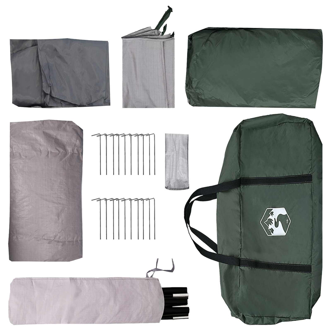 Hyttetelt Army Grøn 480 x 273 x 205 cm Polyester og Stål