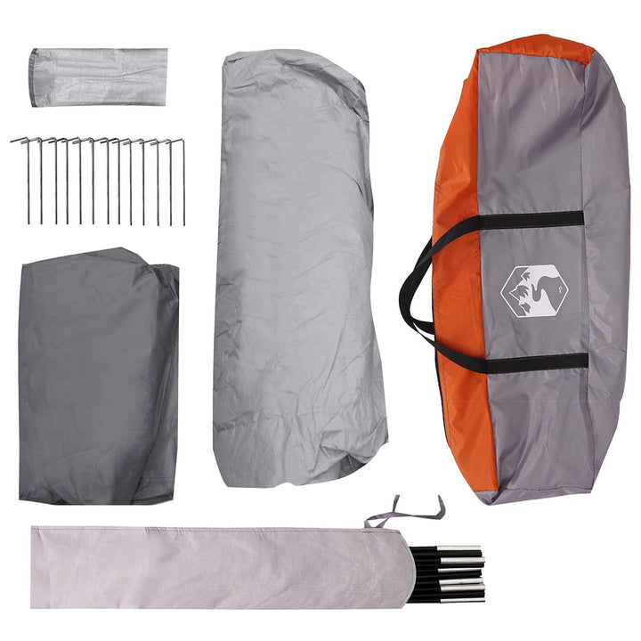 Familietelt Grå og orange 305 x 275 x 190 cm Polyester og Stål