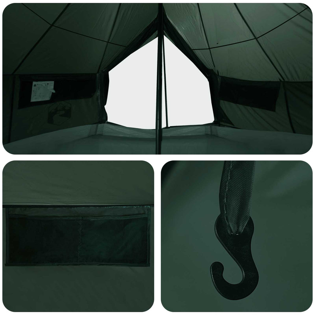 Tipi telt Army Grøn 700 x 700 x 395 cm Polyester og Stål