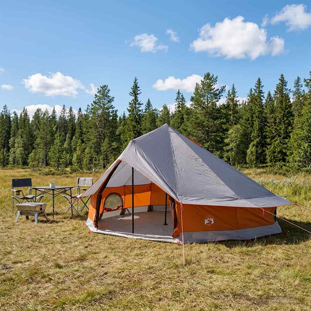 Tipi telt 20 personer Grå og orange Polyester og Stål