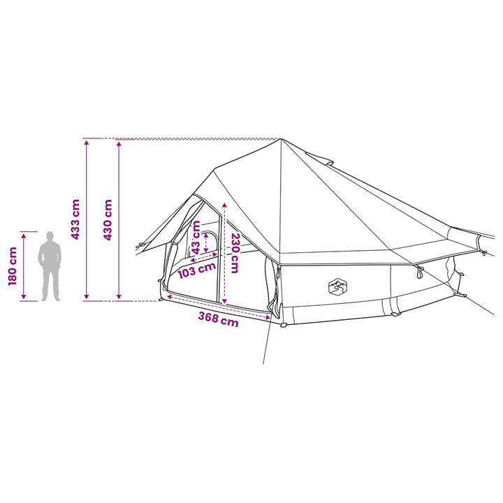 Tipi telt Army Grøn 800 x 800 x 430 cm Polyester og Stål