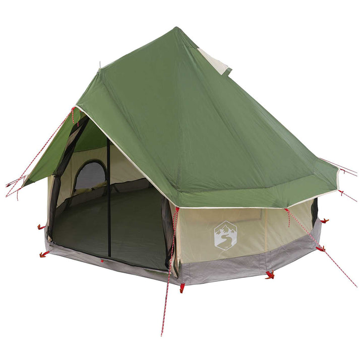 Tipi telt med tag Grøn 250 x 250 cm Polyester og Stål