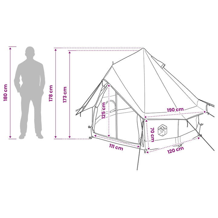 Tipi telt med tag Grøn 250 x 250 cm Polyester og Stål