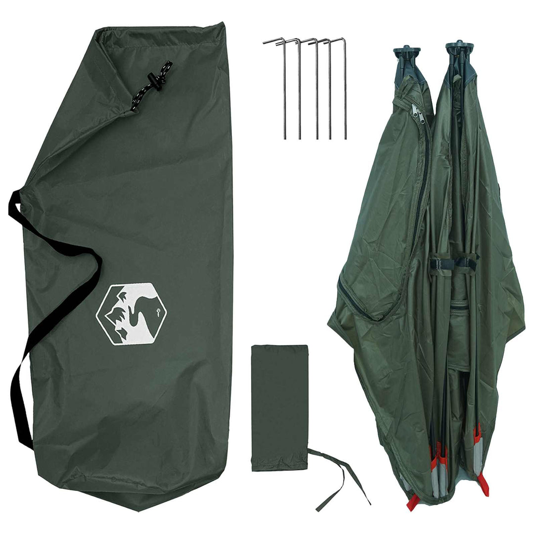 Jagttelt med tag Army Grøn 145 x 145 x 150 cm Polyester og Stål