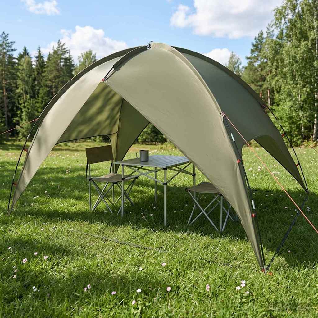 Camping telt med regnslag vandafvisende Kuppel Olivengrøn