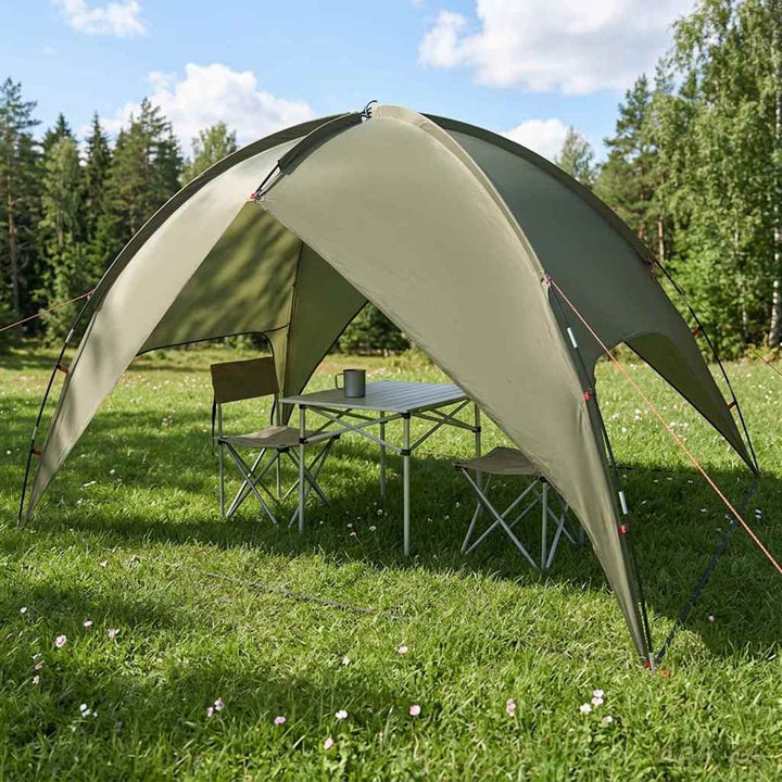Camping telt med regnslag vandafvisende Kuppel Olivengrøn