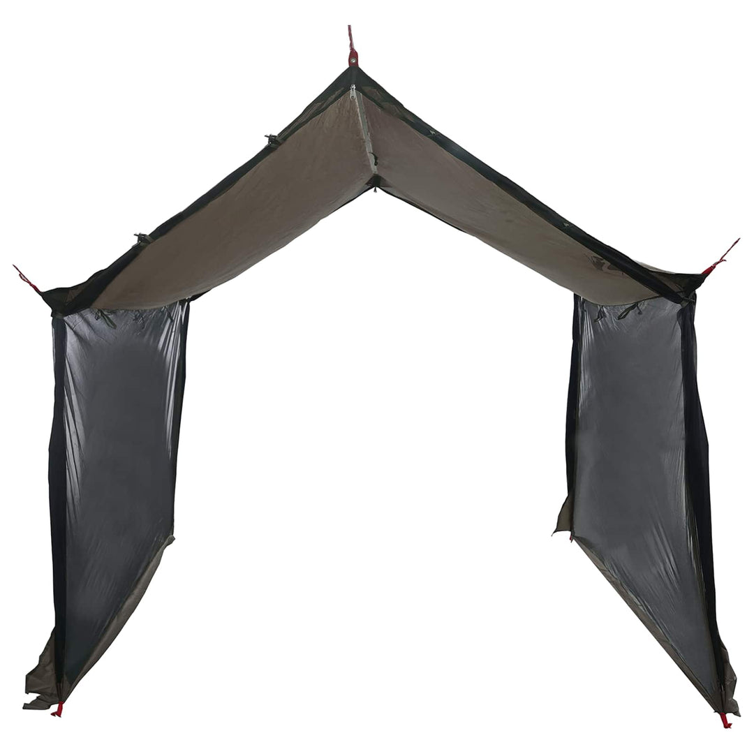 Camping tarp med mesh vægge Brun Grå 340 x 260 x 220 cm