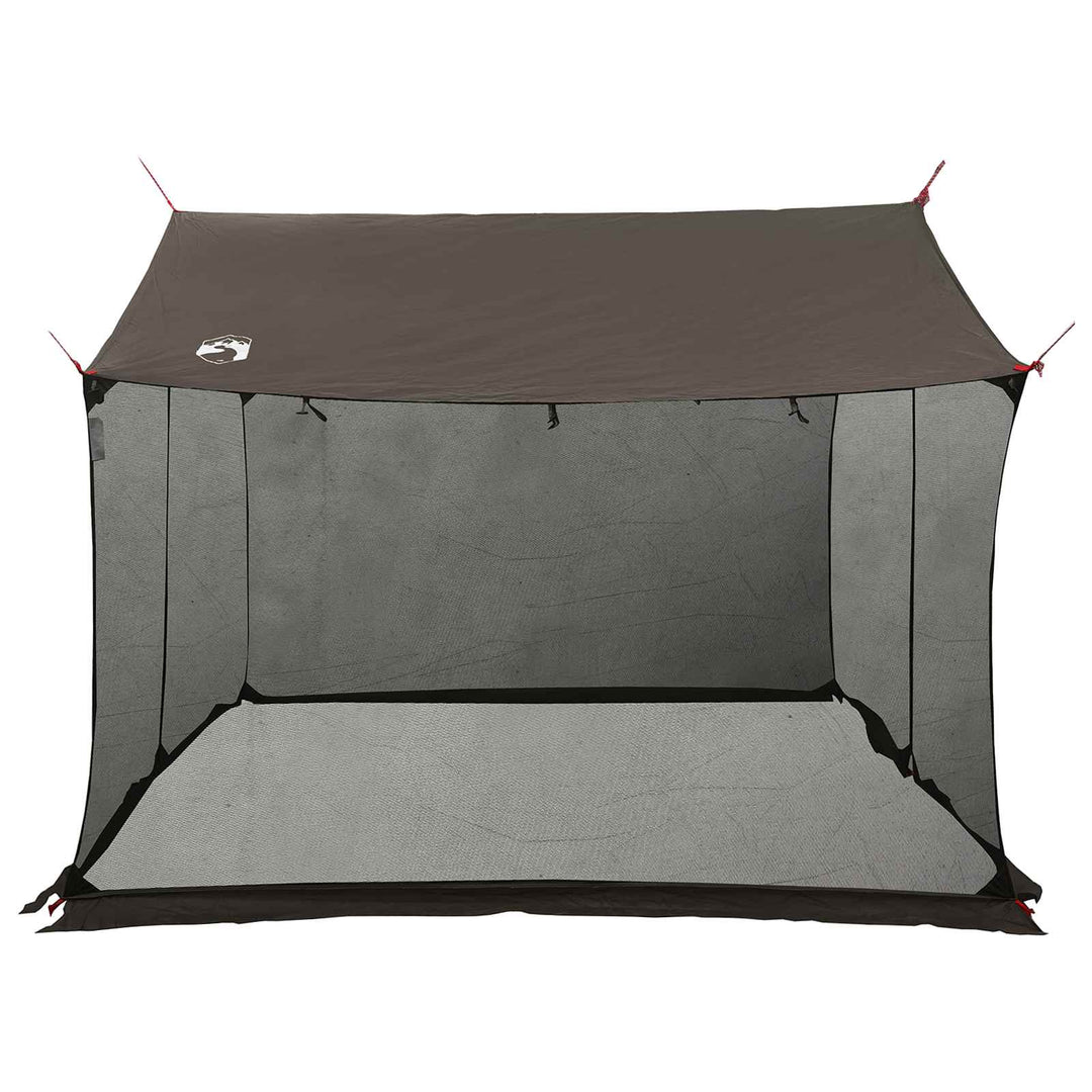 Camping tarp med mesh vægge Brun Grå 340 x 260 x 220 cm