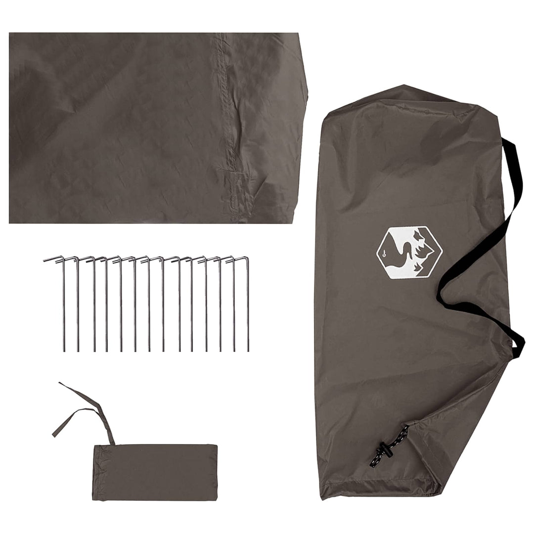 Camping tarp med mesh vægge Brun Grå 270 x 210 x 210 cm