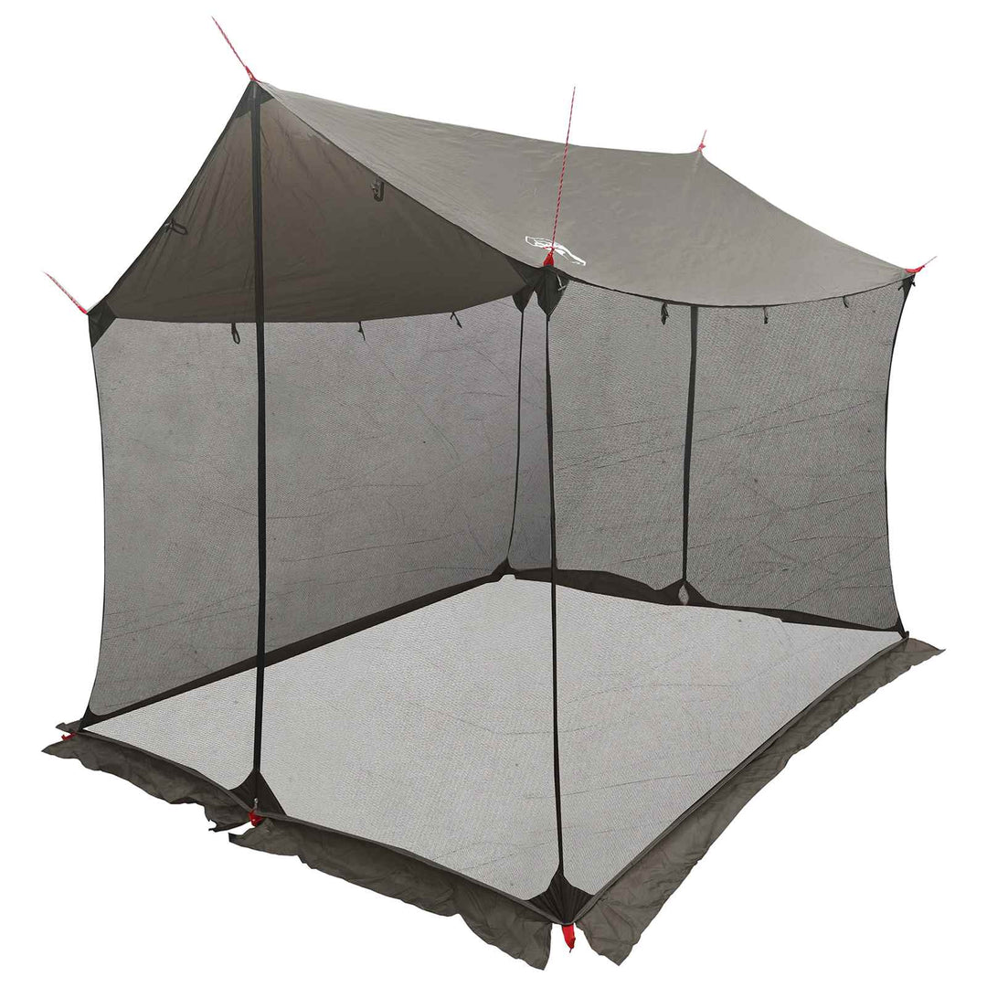 Camping tarp med mesh vægge Brun Grå 270 x 210 x 210 cm