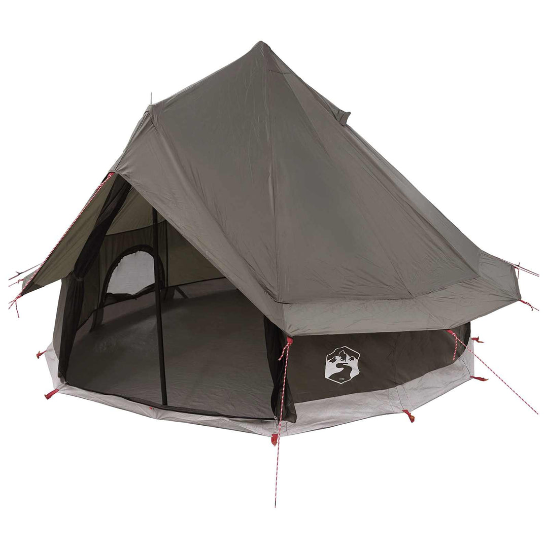 Tipi telt med tag Brun Grå 250 x 250 cm Polyester og Stål