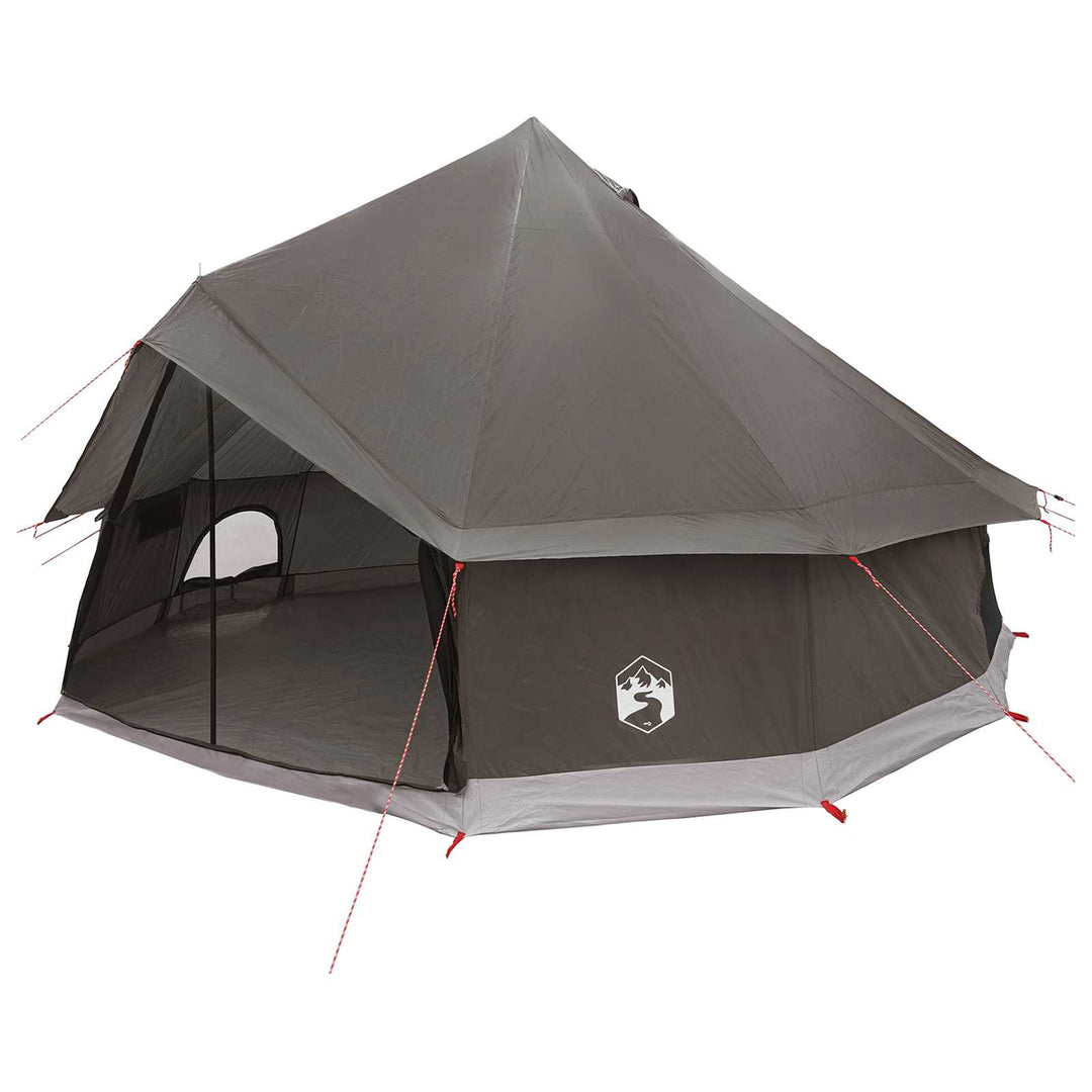 Tipi telt med tag Brun Grå 400 x 400 x 250 cm Polyester og Stål