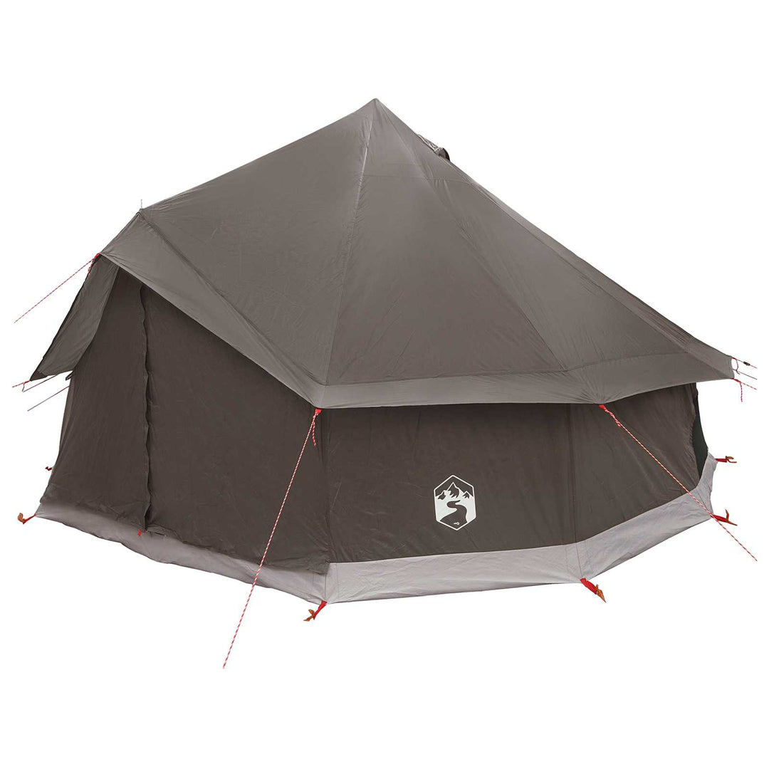Tipi telt med tag Brun Grå 400 x 400 x 250 cm Polyester og Stål