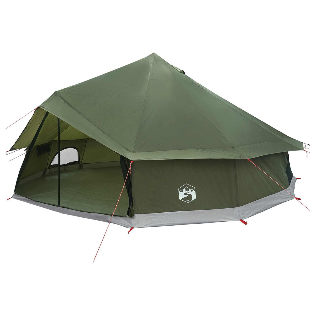 Tipi telt Olivengrøn 600 x 600 x 350 cm Polyester og Stål