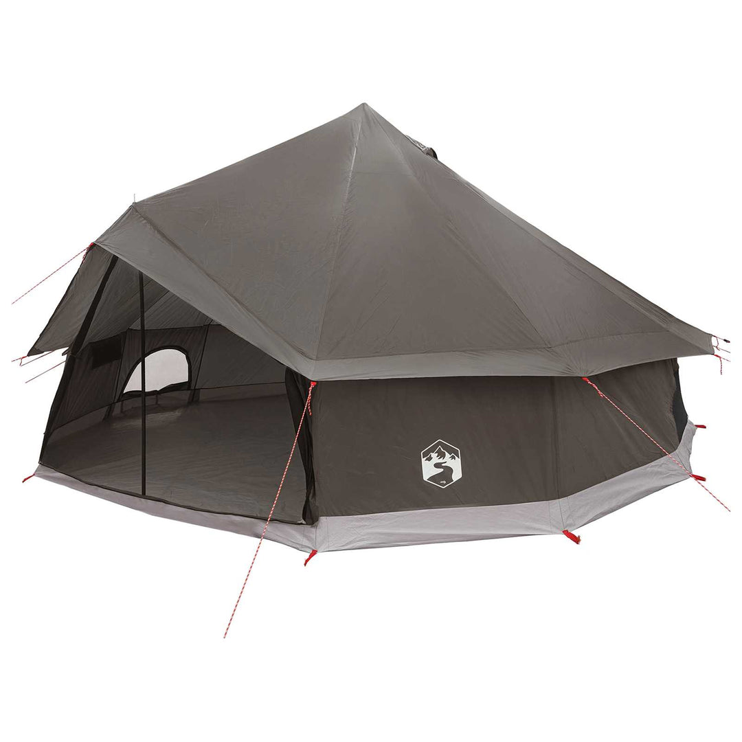 Tipi telt med tag Brun Grå 600 x 600 x 350 cm Polyester og Stål