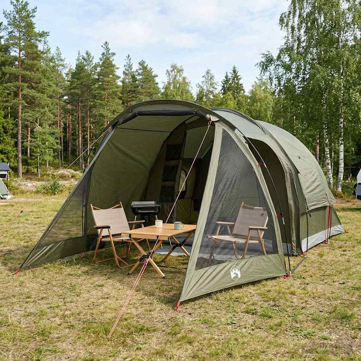 Hyttetelt Olivengrøn 488 x 244 x 183 cm Polyester og Stål