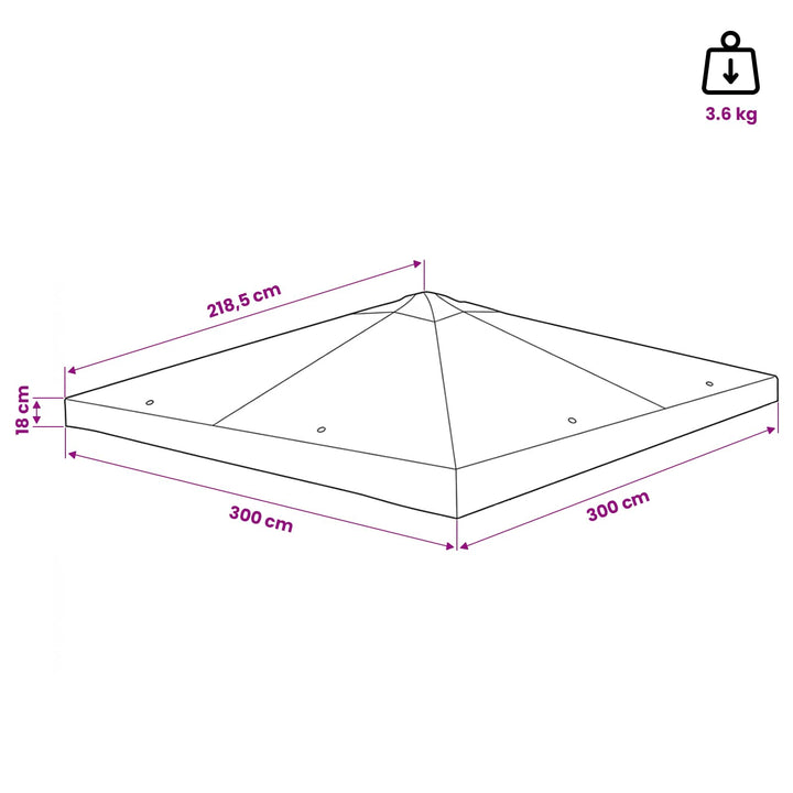Gazebo Dække med tag Gråbrun 300 x 300 cm Polyester og Stål