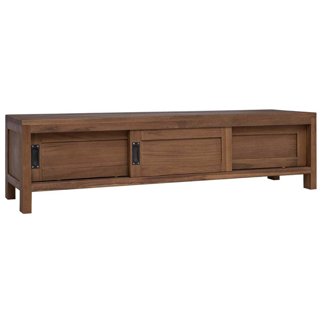 TV-skab 110 x 30 x 30 cm Massiv Teaktræ Naturfarvet