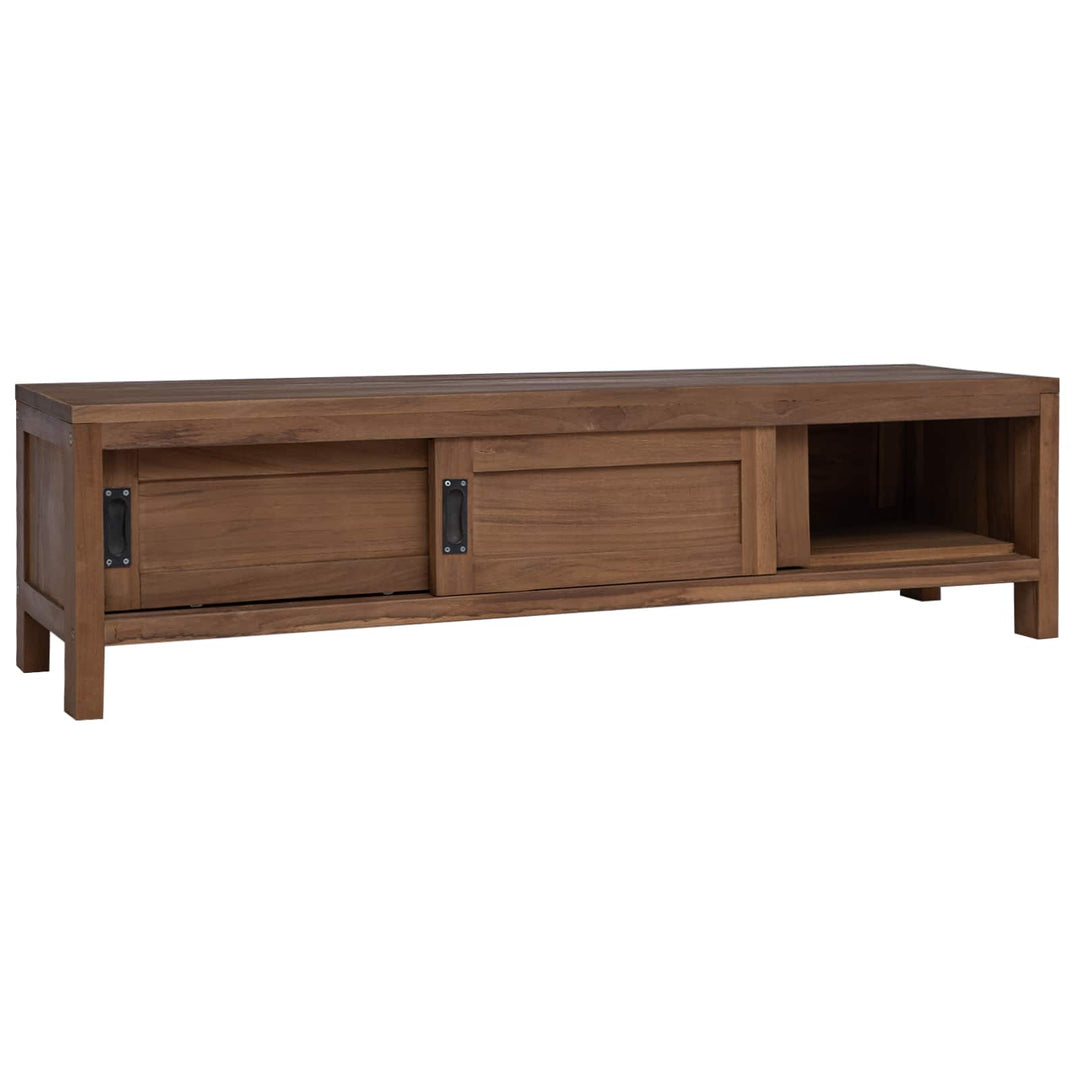 TV-skab 110 x 30 x 30 cm Massiv Teaktræ Naturfarvet