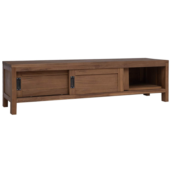 TV-skab 110 x 30 x 30 cm Massiv Teaktræ Naturfarvet
