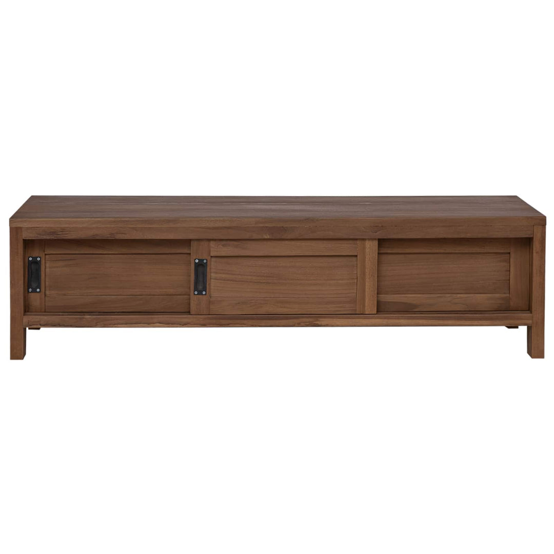 TV-skab 110 x 30 x 30 cm Massiv Teaktræ Naturfarvet
