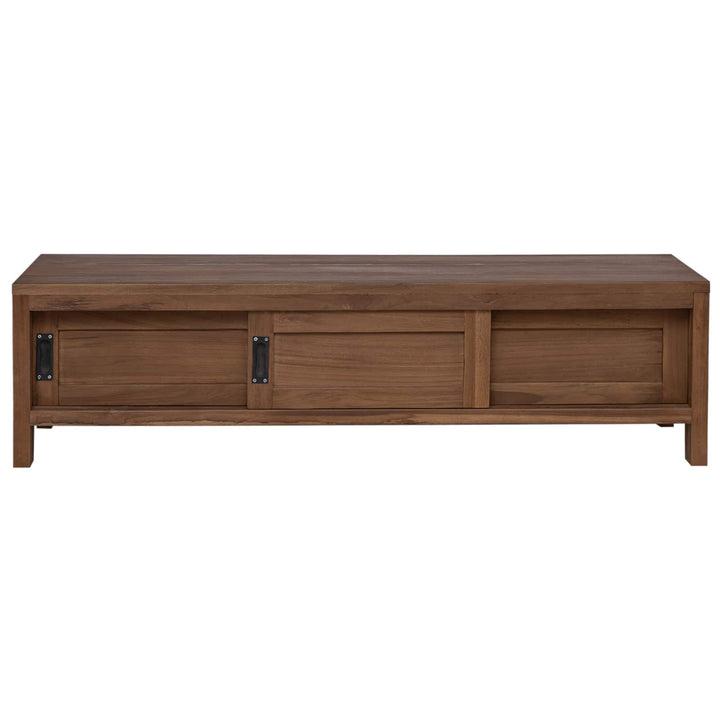 TV-skab 110 x 30 x 30 cm Massiv Teaktræ Naturfarvet