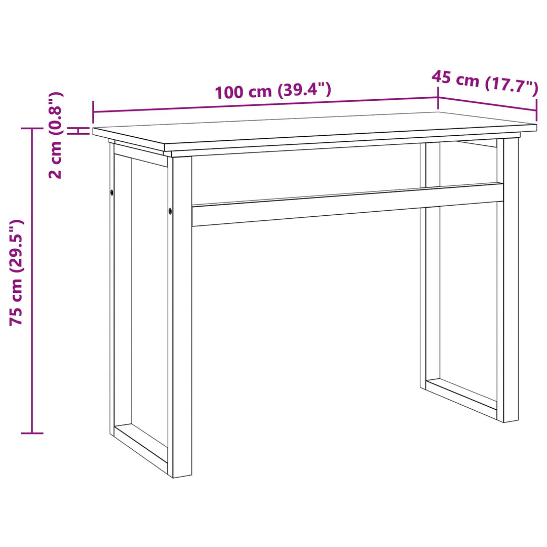 Bord Naturfarvet Massiv Teaktræ 100 x 45 x 75cm