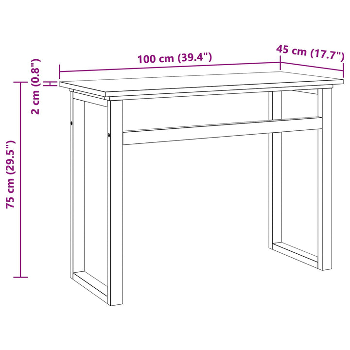 Bord Naturfarvet Massiv Teaktræ 100 x 45 x 75cm
