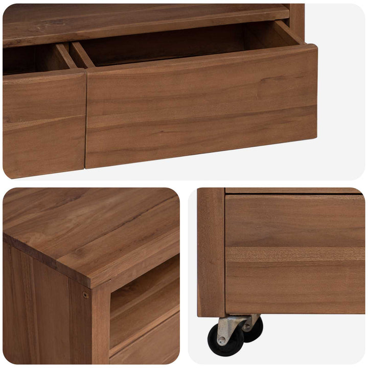 TV-skab 110 x 30 x 40 cm Naturfarvet Massiv Teaktræ