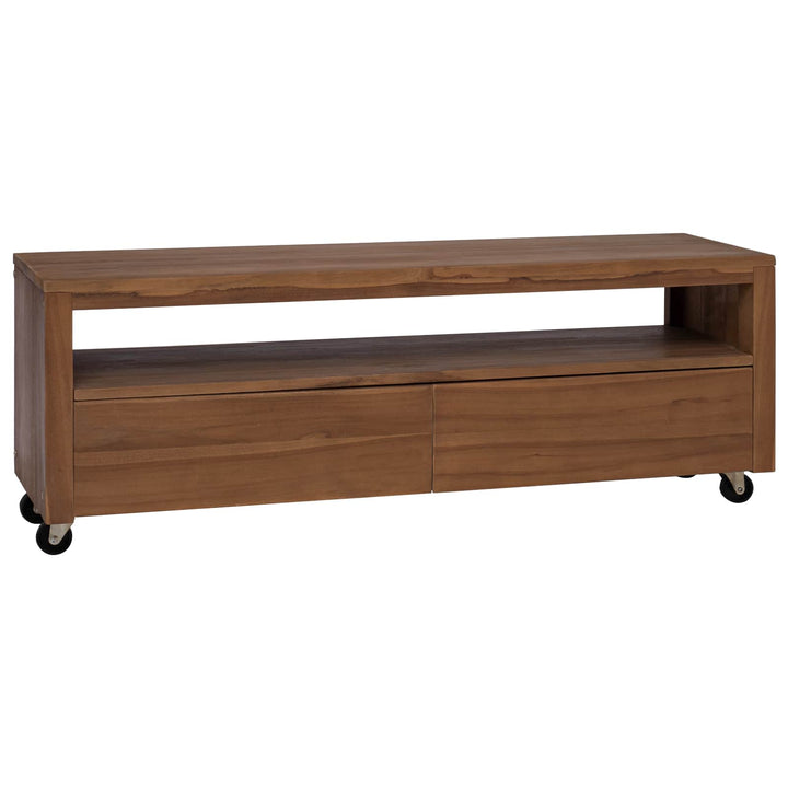 TV-skab 110 x 30 x 40 cm Naturfarvet Massiv Teaktræ