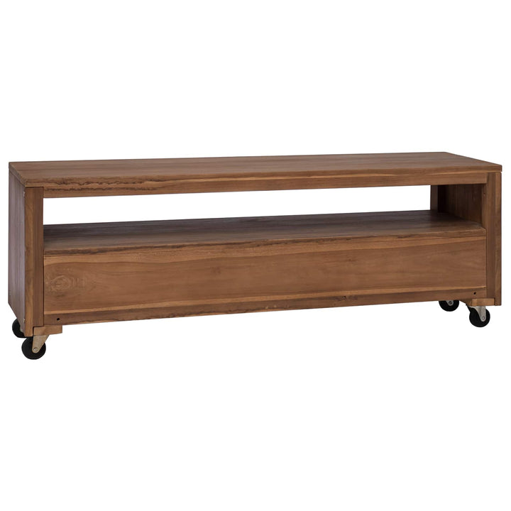 TV-skab 110 x 30 x 40 cm Naturfarvet Massiv Teaktræ