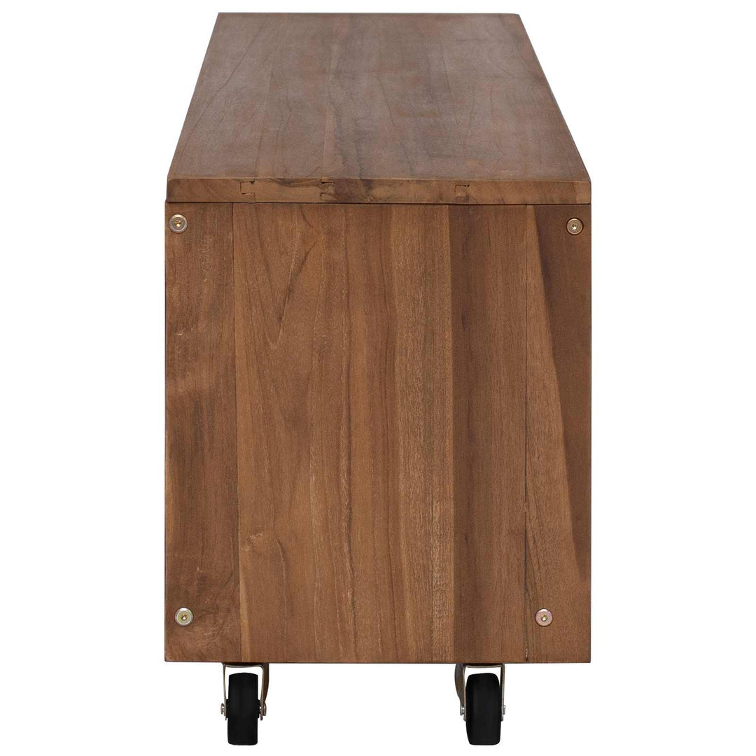 TV-skab 110 x 30 x 40 cm Naturfarvet Massiv Teaktræ