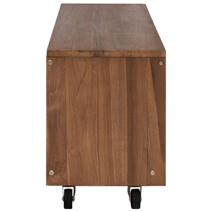 TV-skab 110 x 30 x 40 cm Naturfarvet Massiv Teaktræ