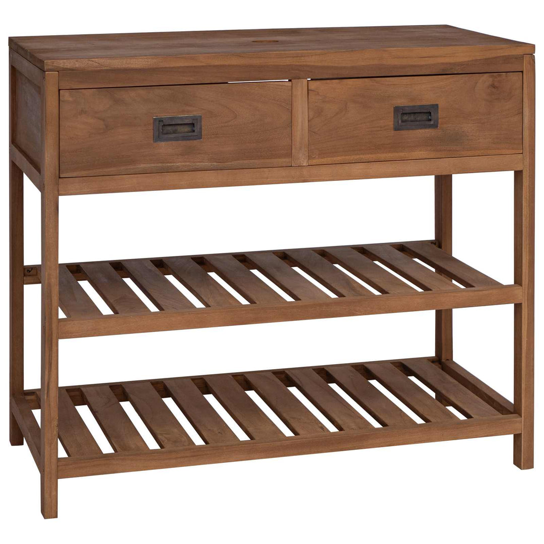 Badeværelsesskab Naturfarvet 90 x 45 x 75 cm Massiv Teaktræ