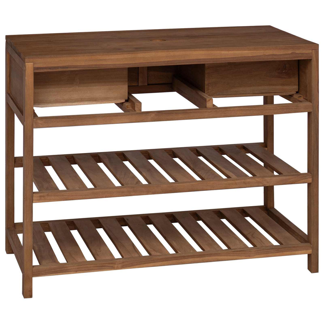 Badeværelsesskab Naturfarvet 90 x 45 x 75 cm Massiv Teaktræ
