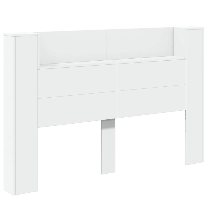 Hovedgærde kabinet med LED med hylde Hvid 160 x 16,5 x 103,5 cm