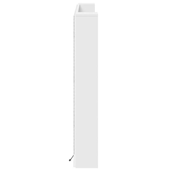 Hovedgærde kabinet med LED med hylde Hvid 160 x 16,5 x 103,5 cm
