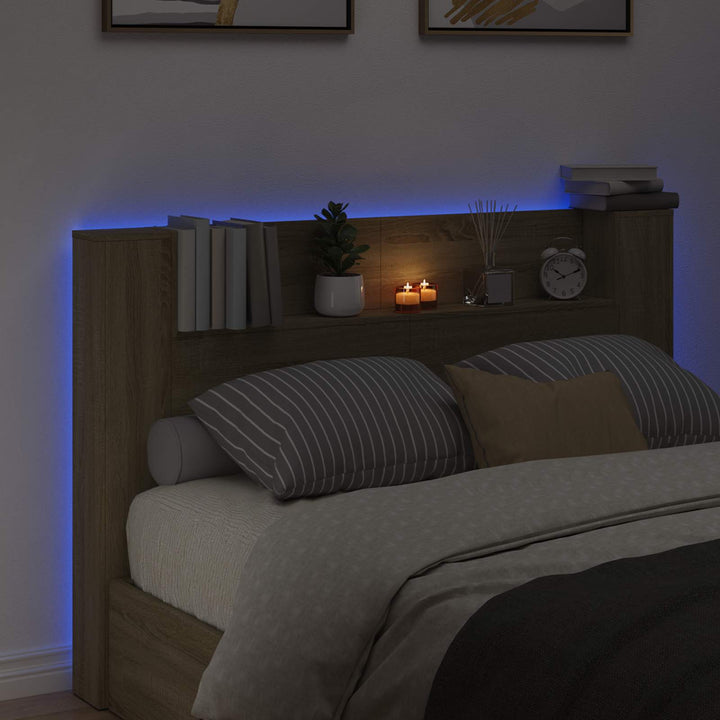 Hovedgærde kabinet med LED Sonoma 160 x 16,5 x 103,5 cm