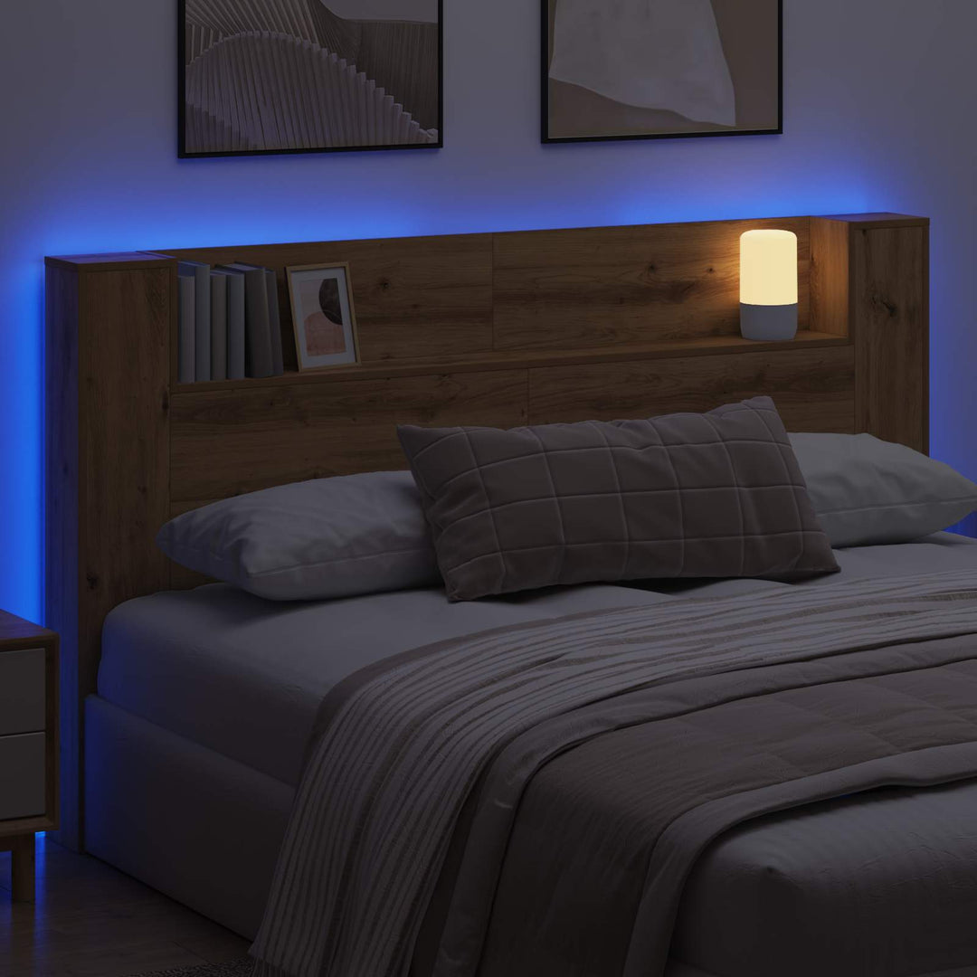 Hovedgærde kabinet med LED Artisan-eg Konstrueret træ