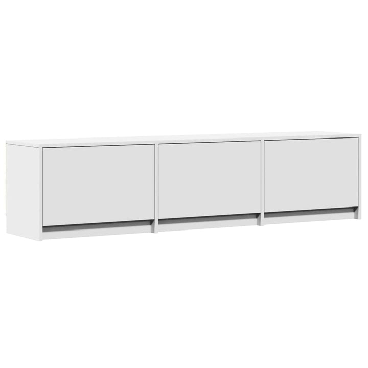 TV-skab med LED Hvid 165 x 34 x 40 cm Konstrueret træ