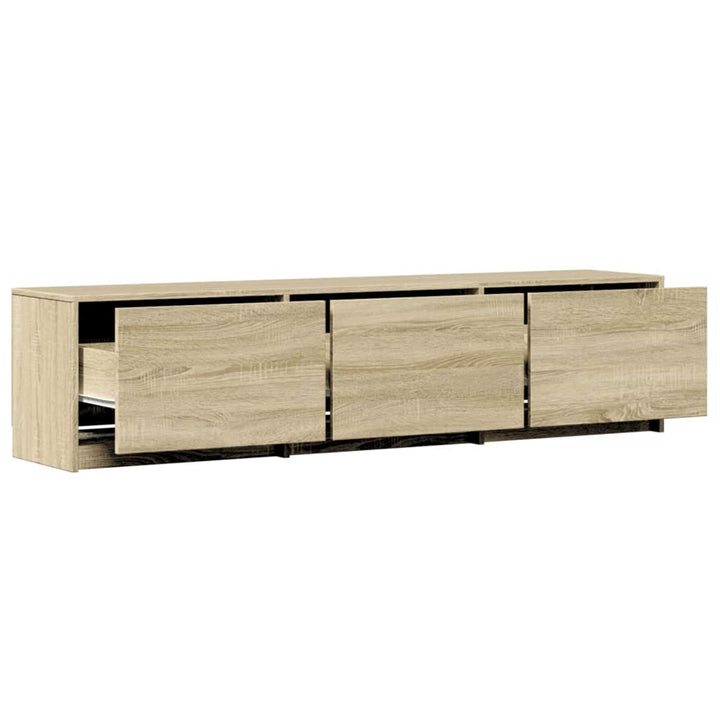 TV-skab med LED Sonoma 165 x 34 x 40 cm Konstrueret træ