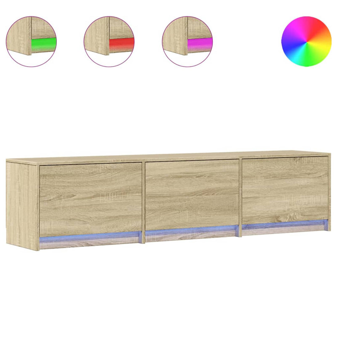 TV-skab med LED Sonoma 165 x 34 x 40 cm Konstrueret træ