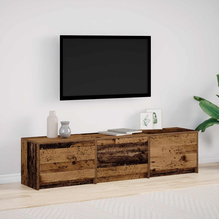 TV-skab med LED Gammelt træ 165 x 34 x 40 cm Konstrueret træ