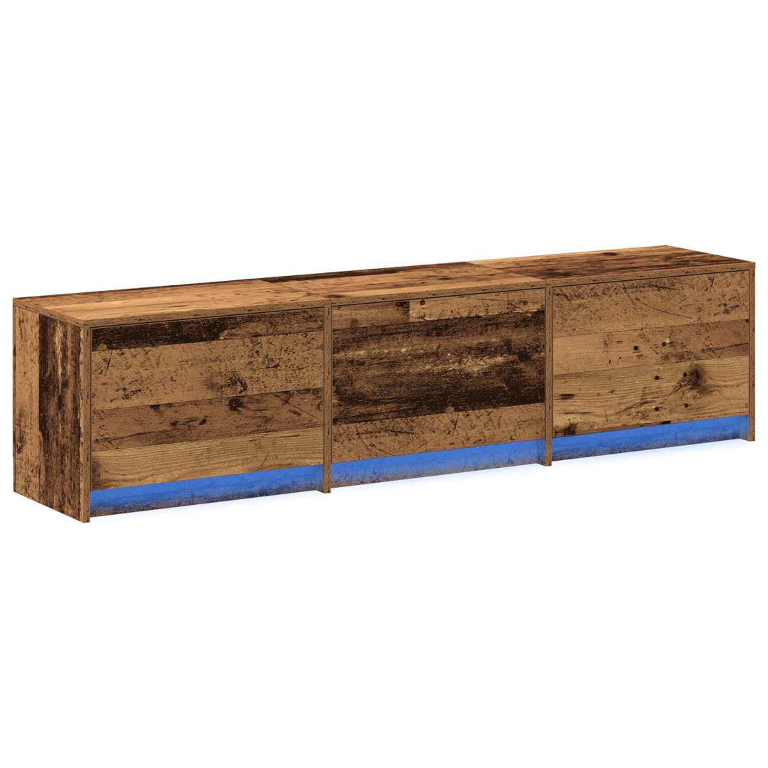 TV-skab med LED Gammelt træ 165 x 34 x 40 cm Konstrueret træ