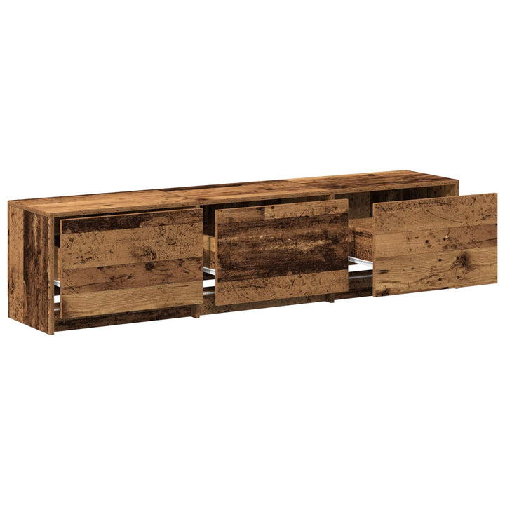 TV-skab med LED Gammelt træ 165 x 34 x 40 cm Konstrueret træ