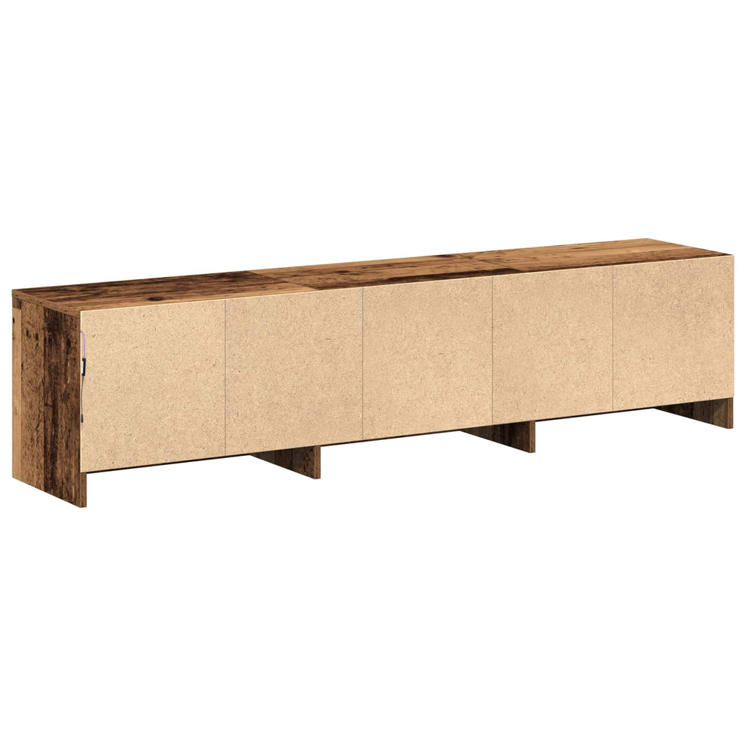 TV-skab med LED Gammelt træ 165 x 34 x 40 cm Konstrueret træ