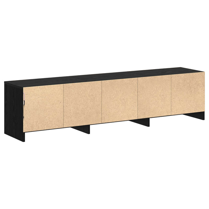 TV-skab med LED Sort eg 165 x 34 x 40 cm Konstrueret træ